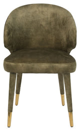 Dutchbone Lunar Spisebordsstol, Moss Velour - Unoliving.com