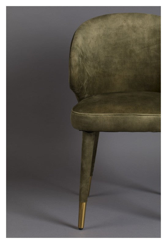 Dutchbone Lunar Spisebordsstol, Moss Velour - Unoliving.com