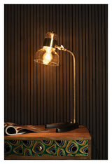 Dutchbone Neville Bordlampe, Klar glas/Sort metal - Unoliving.com