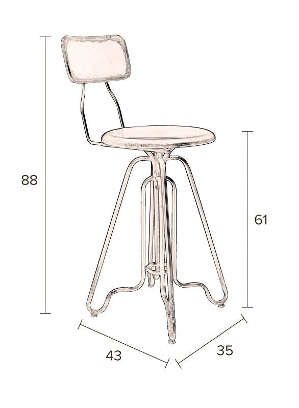 Dutchbone Ovid Counter barstol, Sort - Unoliving.com