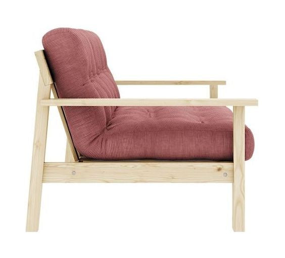 Unwind Sovesofa, Lakeret fyrretræ, Sorbet Pink fløjl - Unoliving.com