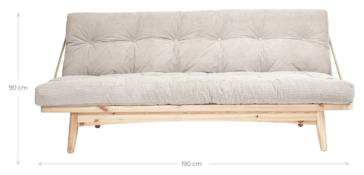 Folk Sovesofa, Fyrretræ/Pale Blue fløjl - Unoliving.com