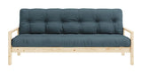 Knob Sovesofa, Lakeret fyrretræ, Petrol Blue - Unoliving.com