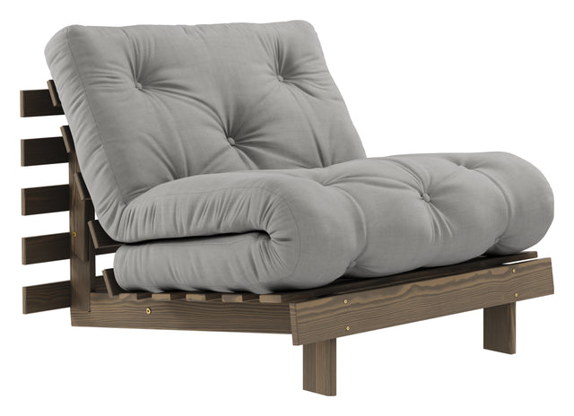 Roots 90 Sovesofa, Brun lakeret fyrretræ, Grey - Unoliving.com