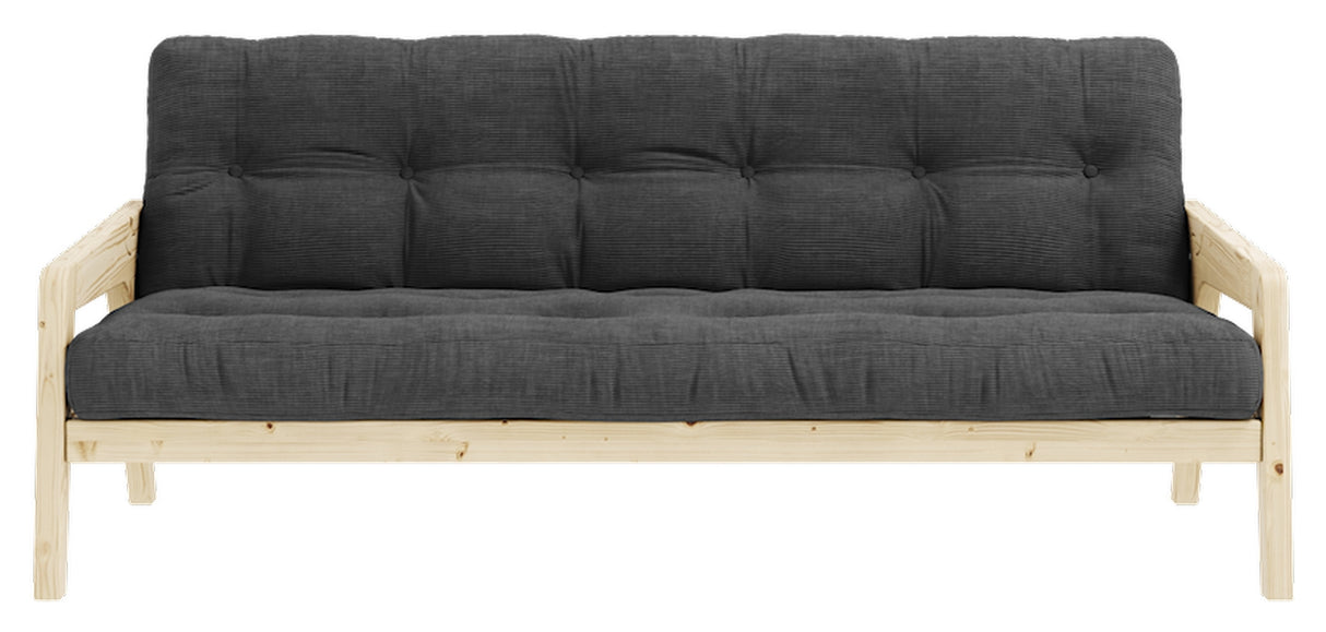 Grab Sovesofa, Fyrretræ/Dark Grey Fløjl - Unoliving.com