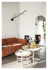 Marsden, sofabord Ø90, beige keramik/lys eg - Unoliving.com