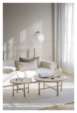 Marsden, sofabord Ø60 - beige keramik/lys eg - Unoliving.com