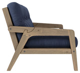 Grab Sovesofa, Brun lakeret fyrretræ, Navy - Unoliving.com