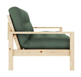 Knob Sovesofa, Lakeret fyrretræ, Olive Green - Unoliving.com