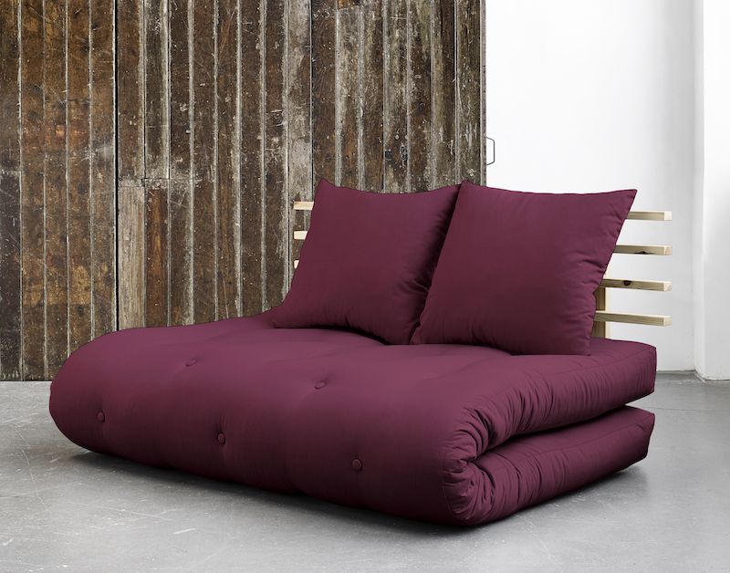 Shin Sano Futon sofa, Bordeaux/Natural - Unoliving.com