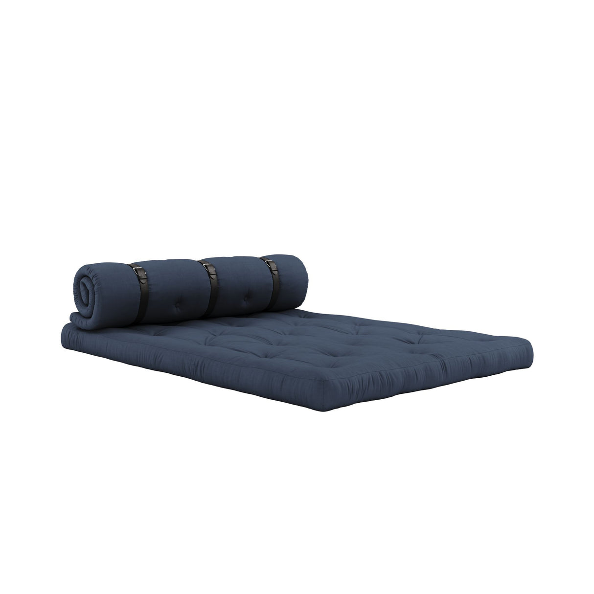 Buckle-Up Futon Sofa, Navy Petroleum Blue - Unoliving.com