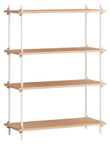 Shelving System, 1 fag, 4 hylder, H:115, Eg/Hvid - Unoliving.com