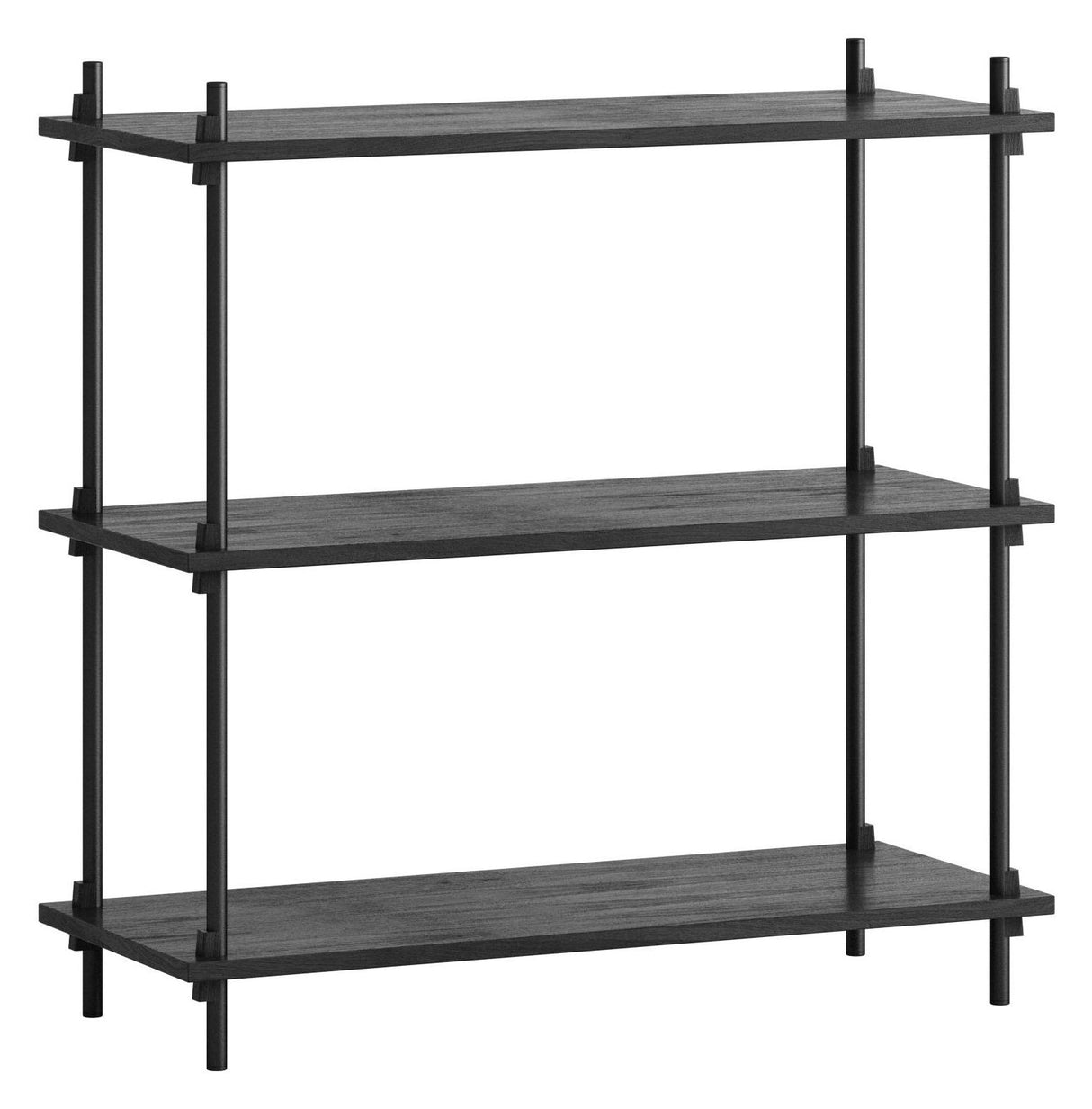 Shelving System, 1 fag, 3 hylder, H:85, Sort/sort - Unoliving.com