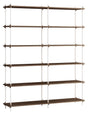 Shelving System, 2 fag, 12 hylder, H:200, Røget Eg/Hvid - Unoliving.com