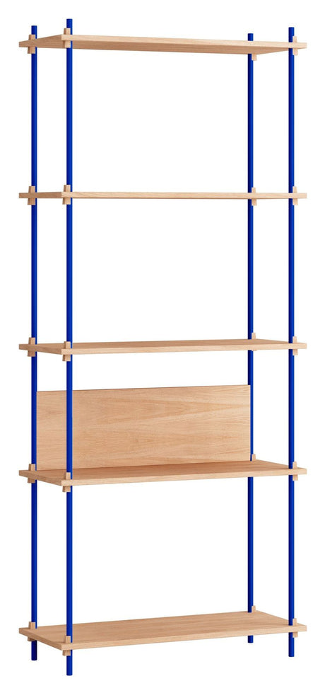 Shelving System, 1 fag, 5 hylder, H:200, Eg/Blå - Unoliving.com