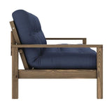 Knob Sovesofa, Brun lakeret fyrretræ, Navy - Unoliving.com