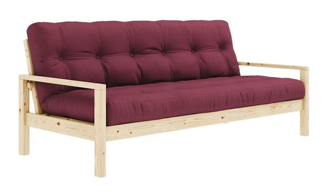 Knob Sovesofa, Lakeret fyrretræ, Bordeaux - Unoliving.com