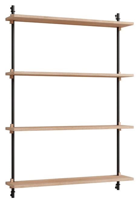 Wall Shelving, 1 fag, 4 hylder, H:115, Eg/Sort - Unoliving.com