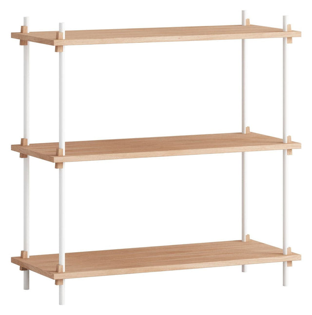 Shelving System, 1 fag, 3 hylder, H:85, Eg/Hvid - Unoliving.com