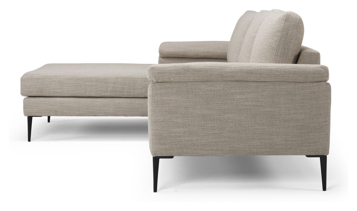 Nabbe 3-pers. Sofa m. chaiselong, venstre Sand stof - Unoliving.com