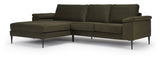 Nabbe 3-pers. Sofa m. chaiselong, venstre grøn stof - Unoliving.com