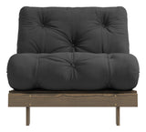 Roots 90 Sovesofa, Brun lakeret fyrretræ, Dark Grey - Unoliving.com