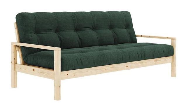 Knob Sovesofa, Lakeret fyrretræ, Seaweed fløjl - Unoliving.com