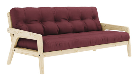 GRAB Sovesofa 130x200, Natur/Bordeaux - Unoliving.com