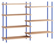 Shelving System, 2 fag, 7 hylder, H:115, Eg/Blå - Unoliving.com