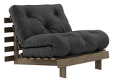 Roots 90 Sovesofa, Brun lakeret fyrretræ, Dark Grey - Unoliving.com