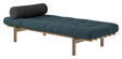 Next Daybed Sovesofa, Brun lakeret fyrretræ, Pale Blue fløjl - Unoliving.com