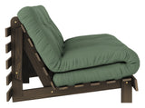 Roots 160 Sovesofa, Brun lakeret fyrretræ, Olive Green - Unoliving.com