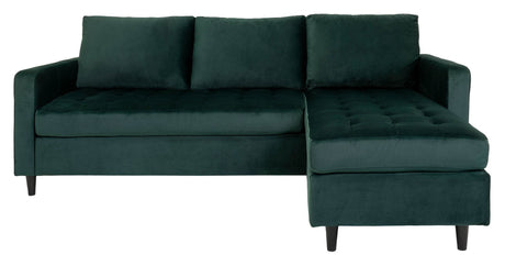 Firenze Sofa m. flytbar Chaiselong, Mørkegrøn Velour - Unoliving.com