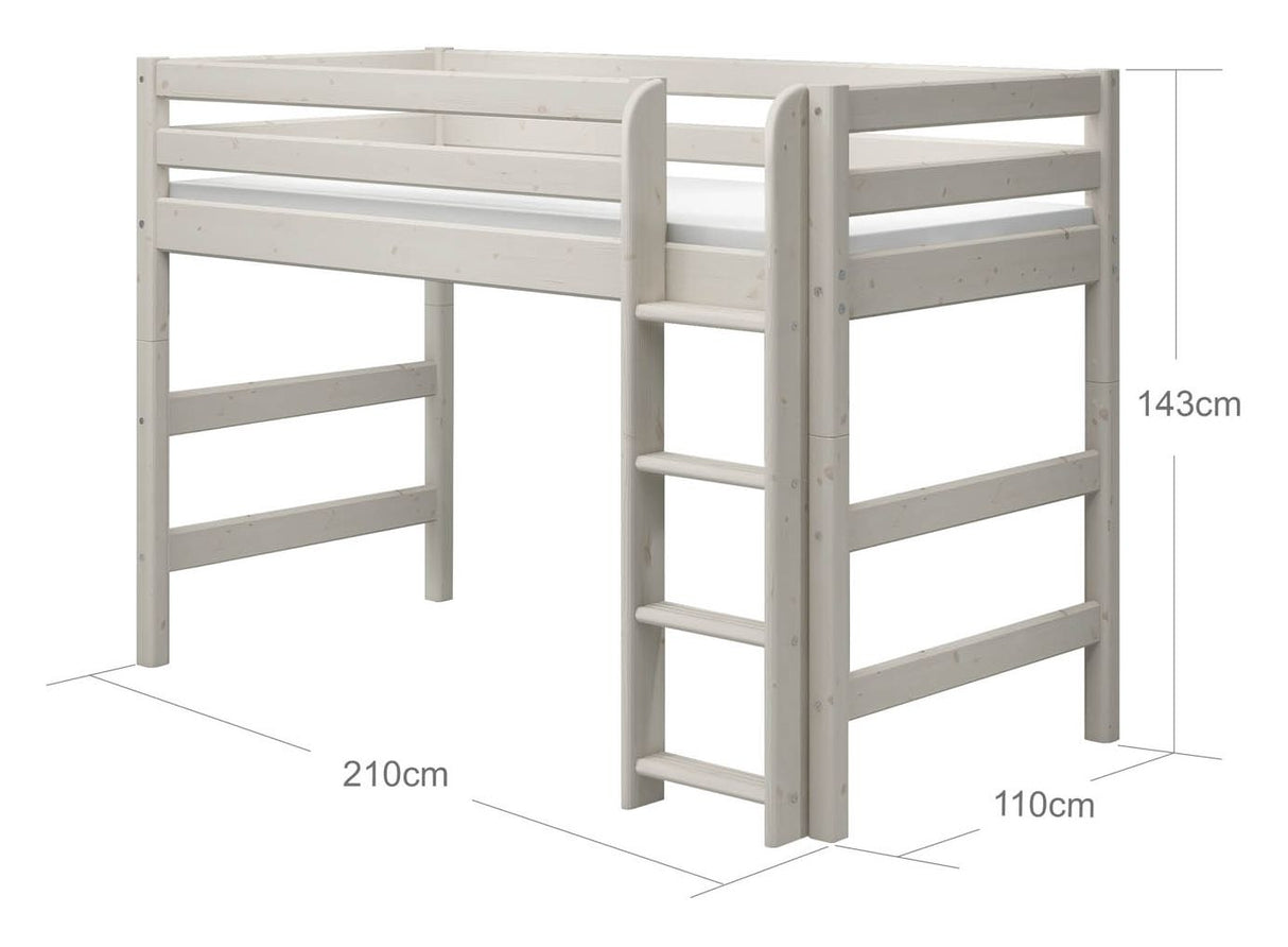 Classic Semi højseng, 90x200, hvid - Unoliving.com