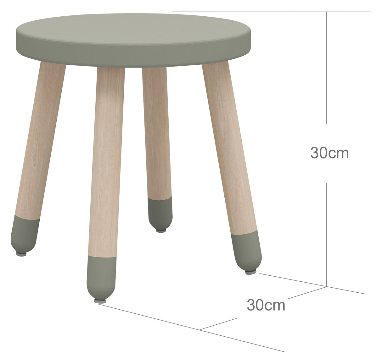 FLEXA Dots Taburet, MDF og asketræ, Grøn