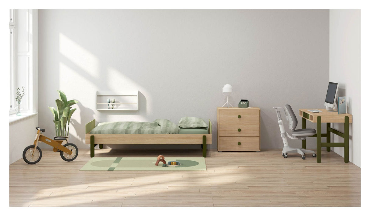 FLEXA Popsicle Børneseng m. headboard 90x200, Kiwi - Unoliving.com