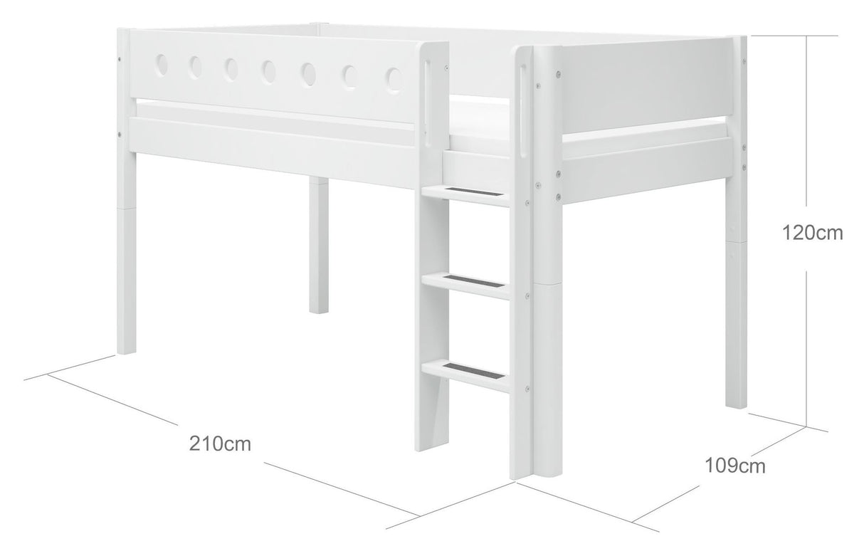 Flexa White Halvhøj seng, 200x90