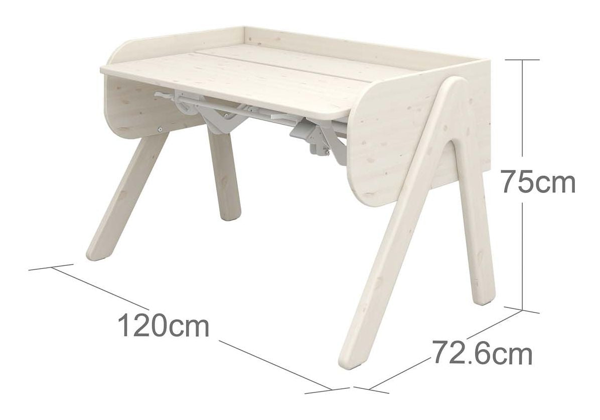 Woody Skrivebord, Hvid/fyrretræ 120x70 - Unoliving.com