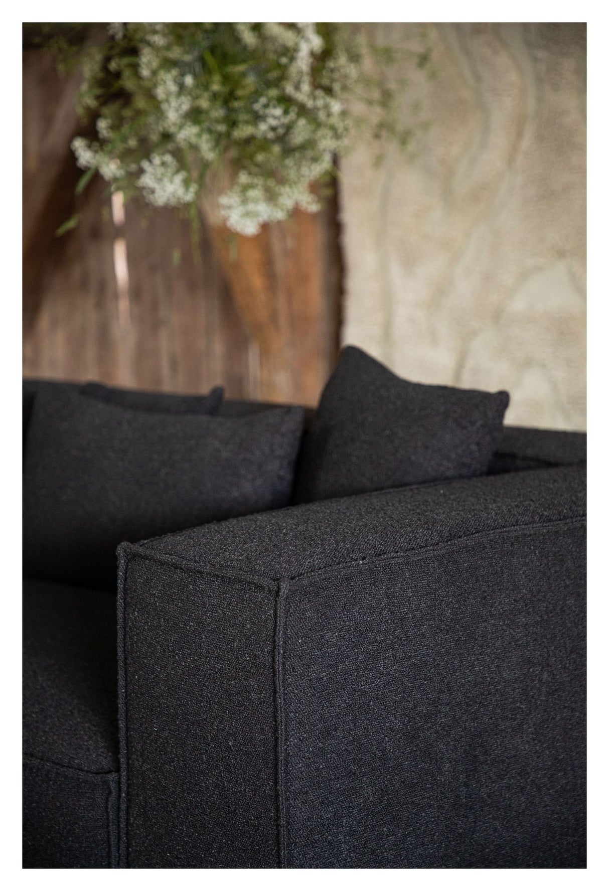 Gillholmen 3-pers sofa - Sort boucle - Unoliving.com