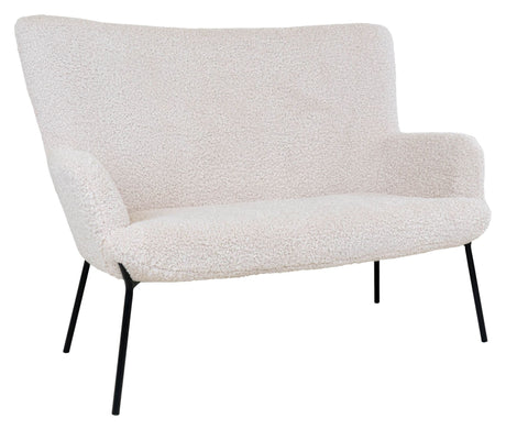 Glasgow 2-pers. Sofa m. Kunstigt Lammeskind, Hvid - Unoliving.com