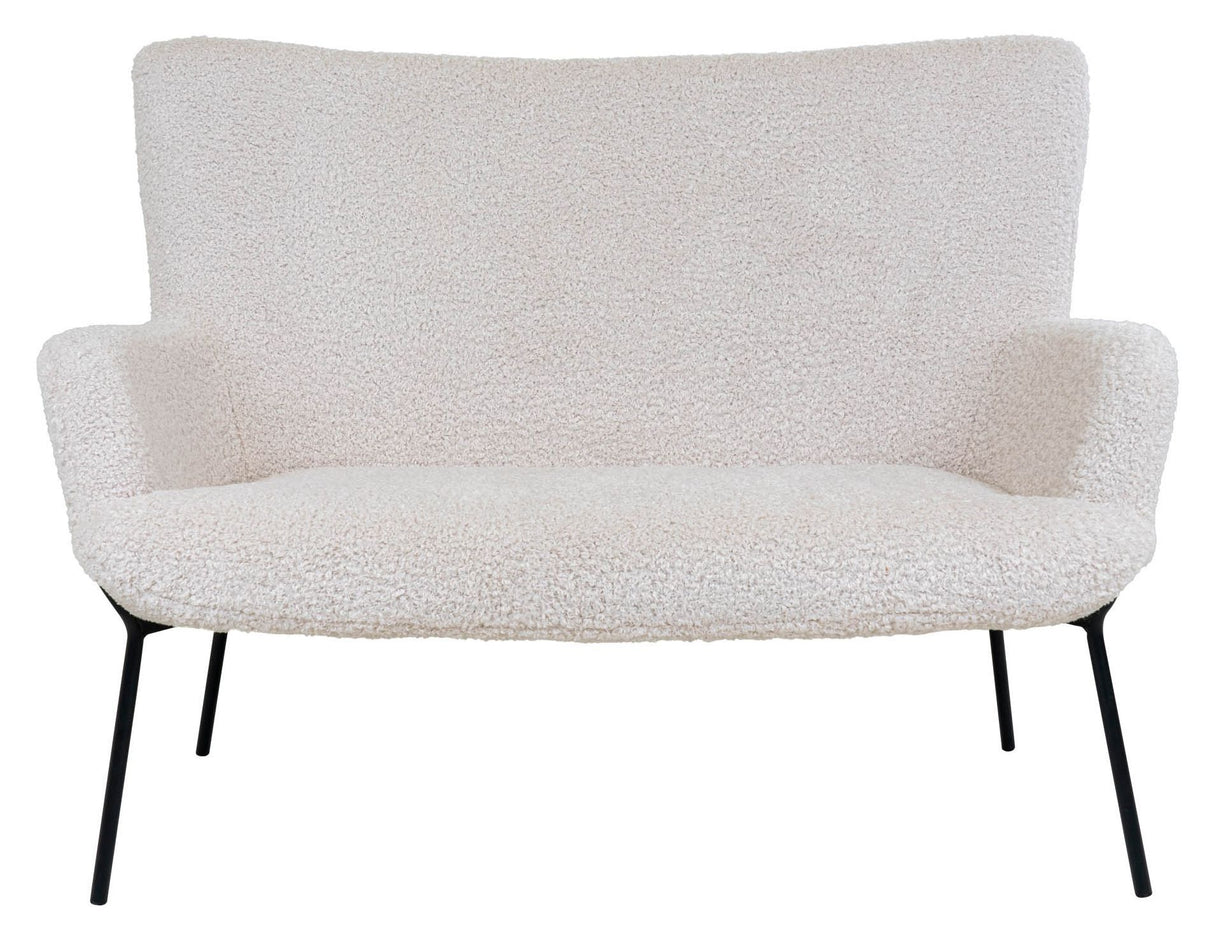 Glasgow 2-pers. Sofa m. Kunstigt Lammeskind, Hvid - Unoliving.com