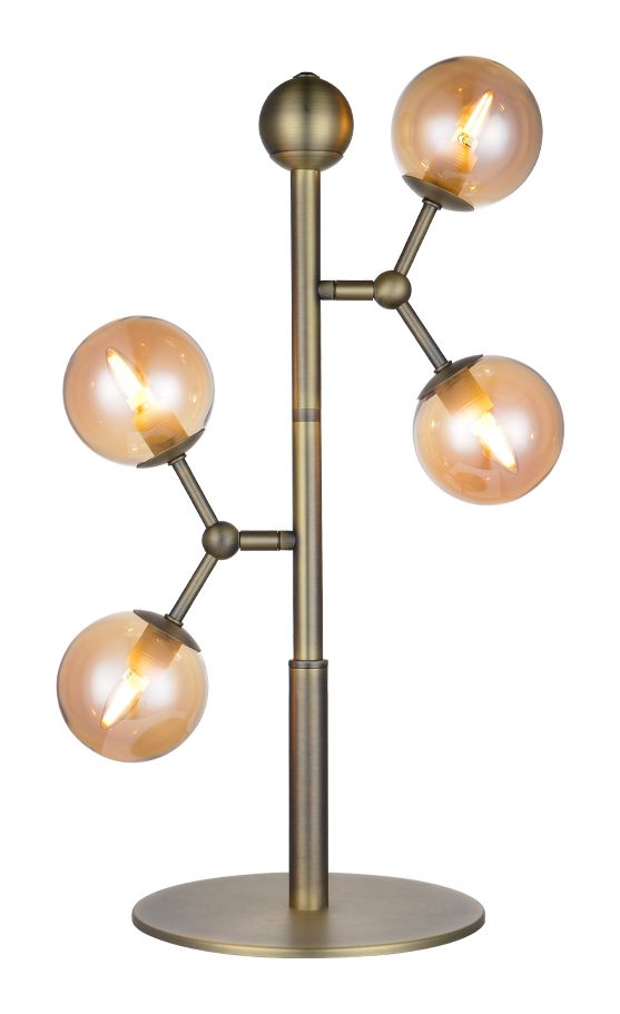 Halo Design ATOM Bordlampe, Antik messing, Amber - Unoliving.com