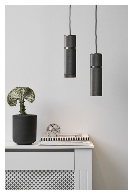 Halo Design Cylinder Pendel, Gun metal - Unoliving.com