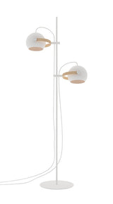 Halo Design D.C gulvlampe 2 arm Ø18, Hvid m/egetræ - Unoliving.com