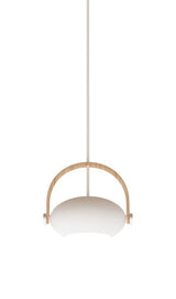 Halo Design D.C pendel Ø18, Hvid m/egetræ 250cm cable - Unoliving.com