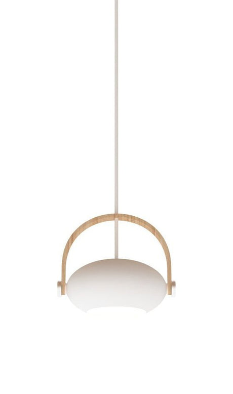 Halo Design D.C pendel Ø18, Hvid m/egetræ 250cm cable - Unoliving.com