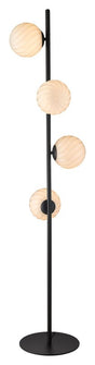 Halo Design TWIST 4 Gulvlampe Opal, Sort - Unoliving.com