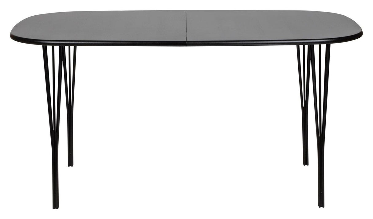 Symphony Spisebord 88 Sortlakeret Eg/Metal, 150x90 - Unoliving.com