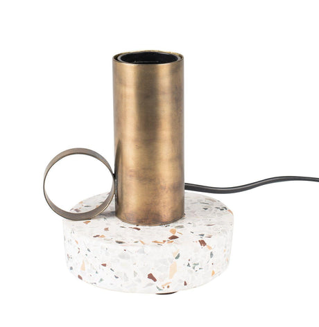 homii Aria Bordlampe - Hvid Terrazzo/Gylden Jern - Unoliving.com