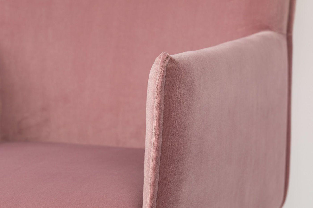 homii Dion Spisebordsstol m. armlæn, Pink Velour - Unoliving.com